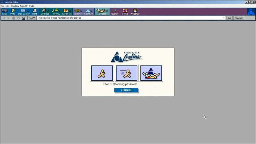 America Online 4.0 Login Screen