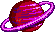 small pixel art planet with a ring