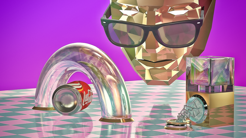 3D Rendered Surreal Internet Scene